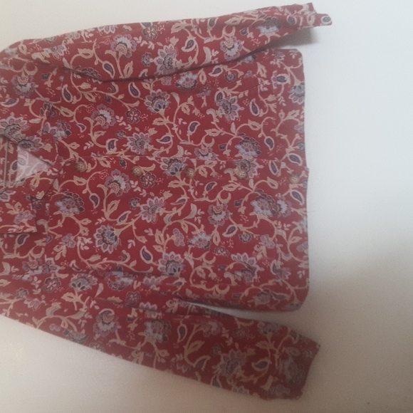 Haymaker Denim Red Floral Jacket Sz L - Picture 4 of 9